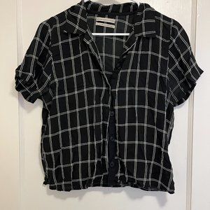 Urban Outfitters Grid Black & White Button Up